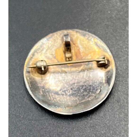 Hesser Lanyate Sterling Zuni Inlay
Rainbow Dancer Turquoise Coral Brooch Pendant - Picture 5 of 8